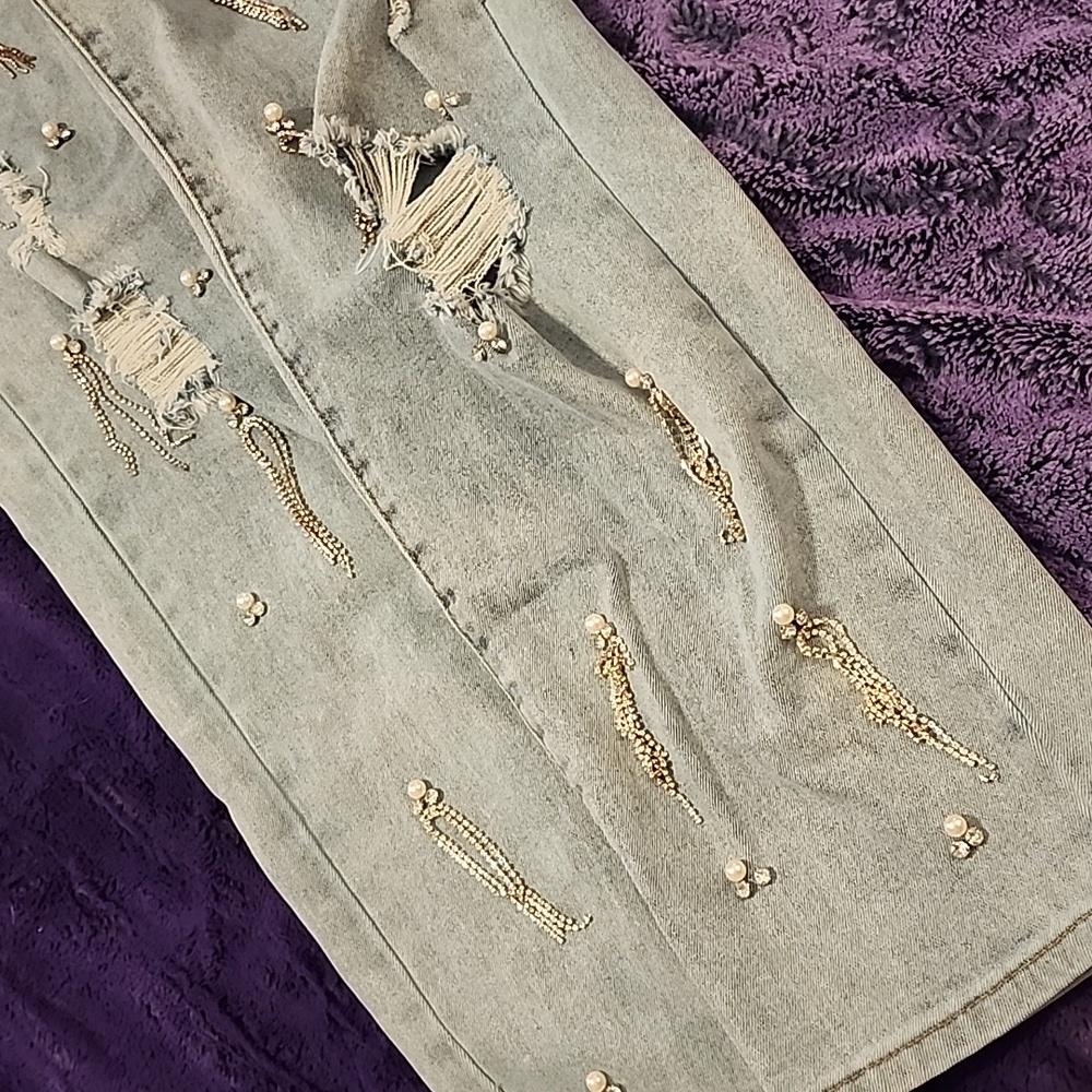 Bluebell Collection Light Blue Embellished Jeans - Picture 2 of 5